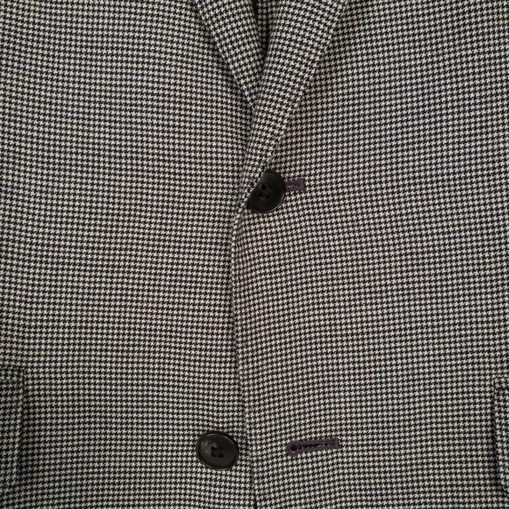 Bonobos x Marzotto Mens 40S Unstructured Grey Houndstooth Tailored Italian Wool
